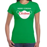 Merry corona Christmas fout Kerstshirt / outfit groen voor dames