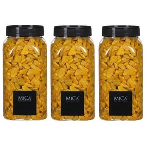 3x Decoratie/hobby steentjes oker geel 650 ml