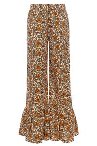 LOOXS Little Meisjes broek bloemen - Oranje floral