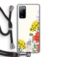 Wilde bloemen: Samsung Galaxy S20 FE / S20 FE 5G Transparant Hoesje met koord