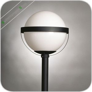 Lantaarnpaal Paalopzet armatuur opaal frame 435mm zwart E27 AL30225