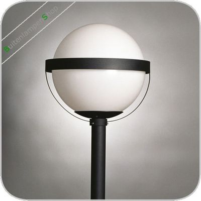 Lantaarnpaal Paalopzet armatuur opaal frame 435mm zwart E27 AL30225
