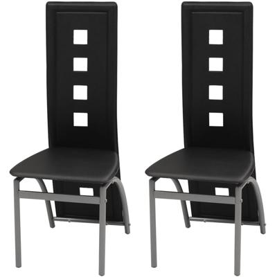Eetkamerstoelen 2 st kunstleer zwart