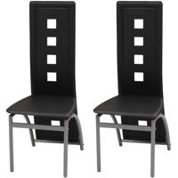 Eetkamerstoelen 2 st kunstleer zwart