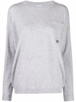 Brunello Cucinelli pull en maille - Gris