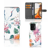 Xiaomi 11T | 11T Pro Telefoonhoesje met Pasjes Bird Flowers - thumbnail