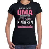 Trotse oma / kinderen cadeau t-shirt zwart voor dames - thumbnail