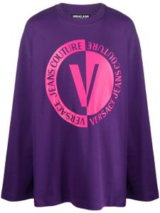 Versace Jeans Couture sweat en coton à logo imprimé - Violet