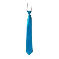 Carnaval verkleed accessoires stropdas zijdeglans - kobalt blauw - polyester - heren/dames - thumbnail