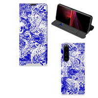 Mobiel BookCase Sony Xperia 1 III Angel Skull Blauw - thumbnail