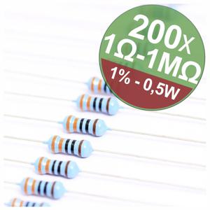 Quadrios 22P081 22P081 Metaalfilmweerstand assortiment Axiaal bedraad 0.5 W 1 % 1 set(s)