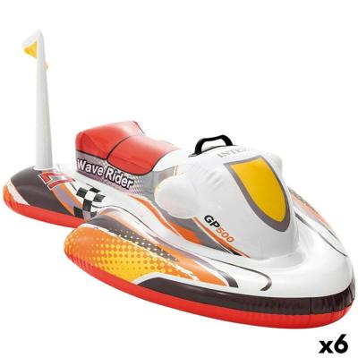 Opblaasbaar zwembadfiguur Intex Wave RIder Motorfiets 117 x 58 x 77 cm (6 Stuks)