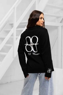 24 Uomo Symbol Longsleeve Shirt Dames Zwart/Wit - Maat XS - Kleur: Zwart | Soccerfanshop