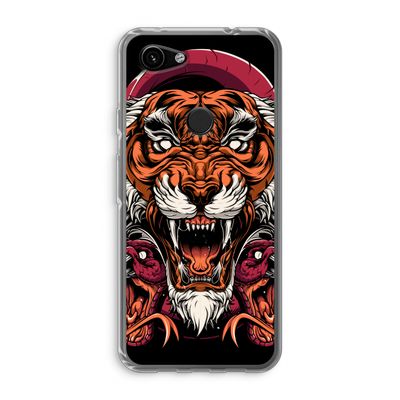 Tiger and Rattlesnakes: Google Pixel 3a Transparant Hoesje