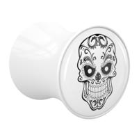 Double Flared Plug met Doodshoofddesign Acryl Tunnels & Plugs