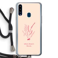 Where flowers bloom: Samsung Galaxy A20s Transparant Hoesje met koord