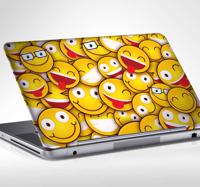 Laptop sticker vrolijke emoticons - thumbnail