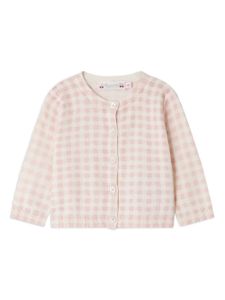 Bonpoint cardigan Claudie à carreaux - Rose