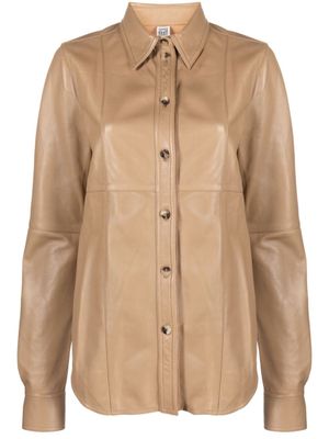 TOTEME chemise Slim en cuir - Tons neutres