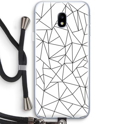 Geometrische lijnen zwart: Samsung Galaxy J3 (2017) Transparant Hoesje met koord