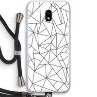 Geometrische lijnen zwart: Samsung Galaxy J3 (2017) Transparant Hoesje met koord