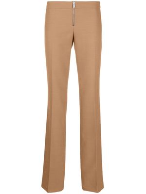 Stella McCartney pantalon zippé à coupe slim - Marron