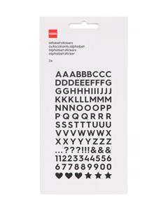 HEMA Stickers Alfabet Zwart 19.5x10.5 - 2 Vel