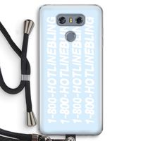 Hotline bling blue: LG G6 Transparant Hoesje met koord