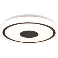 LED Plafondlamp Mat Zwart 16W - Warm Wit 3000K - Rond Kunststof