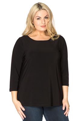 Yoek Shirt driekwart mouwen | Zwart | Maat 58/60