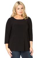 Yoek Shirt driekwart mouwen | Zwart | Maat 38/40