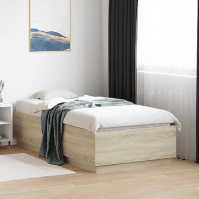 Bedframe met LED-verlichting sonoma eikenkleurig 75x190 cm