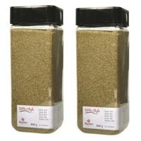 Fijn decoratie zand - 2x - goud - 475 ml - decoratie - zandkorrels - bloempot/vaas/knutselen