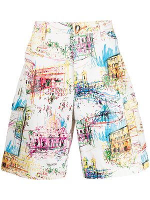 Valentino Garavani bermuda à imprimé graphique - Blanc