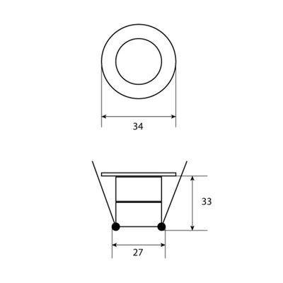 Inbouwspot Häsler Grado Incl. Fase Aansnijding Dimbaar 3.4 cm 1.8 Watt Warm Wit RVS look Set 4x