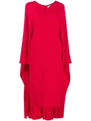 Valentino Garavani robe mi-longue à col v - Rouge