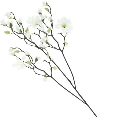 Kunstbloem Magnolia tak Osaka - 123 cm - wit - Kunst zijdebloemen