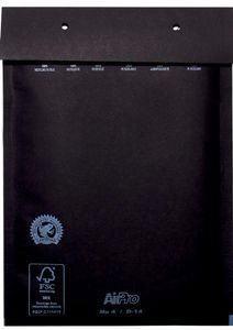 Luchtkussenenveloppen 180x265 mm, doos van 100 stuks, zwart