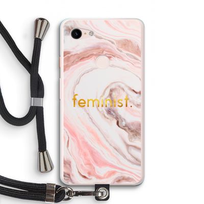 Feminist: Pixel 3 XL Transparant Hoesje met koord