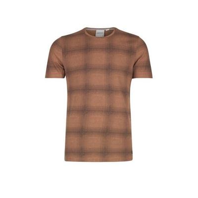 Refill by Shoeby geruit T-shirt Tacito lichtbruin Refill by Shoeby geruit T-shirt Tacito lichtbruin