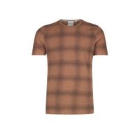 Refill by Shoeby geruit T-shirt Tacito lichtbruin - thumbnail