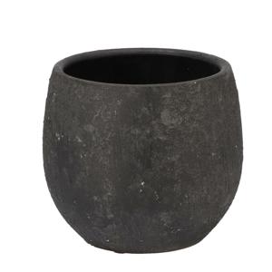 DK Design Bloempot Maya - rond - verweerd zwart - D14xH16 cm - rustiek