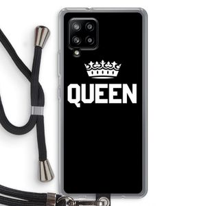 Queen zwart: Samsung Galaxy A42 5G Transparant Hoesje met koord
