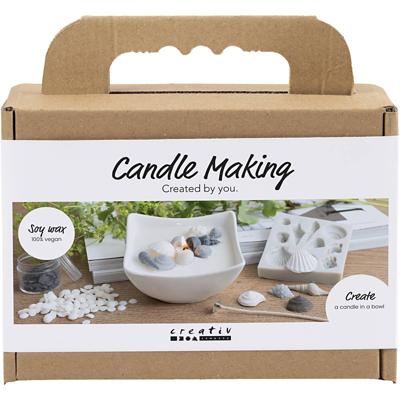 Creativ Company Mini hobbyset kaarsen maken, schelpen, grijs, off white, 1 doos