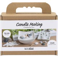 Creativ Company Mini hobbyset kaarsen maken, schelpen, grijs, off white, 1 doos