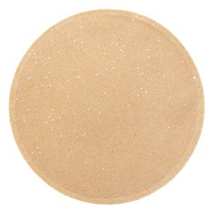 Placemat/onderlegger - goud - rond - D38 cm - glitters - jute