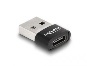 DeLOCK 60002 tussenstuk voor kabels USB A USB C Zwart