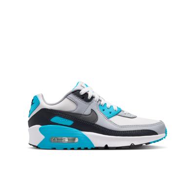 Nike Air Max 90 Leather Sneakers Kids Lichtgrijs Donkergrijs Blauw