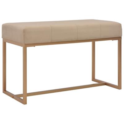 Bankje 80 cm fluweel beige