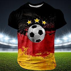 2024 vlag voetbal Duitsland designer etnisch heren 3D-print t-shirt tee henley shirt straat casual dagelijks t-shirt zwart korte mouw henley shirt zomer lente kleding s-3xl Lightinthebox